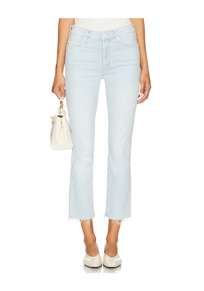 MOTHER The Mid Rise Dazzler Crop Fray Jeans in Blue. Size 28. Also in 29, 34.