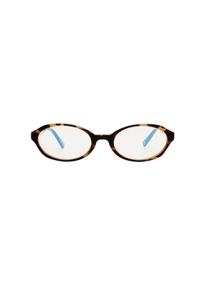 Le Specs Lunita Blue Light Glasses in Brown.