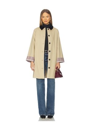 Maude Club Abigail Trench Coat in Tan. Size L. Also in M, S, XL, XS.