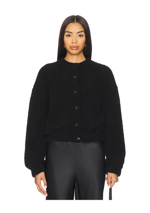 LESET Mica Collarless Blouson in Black. Size M. Also in S, XS.