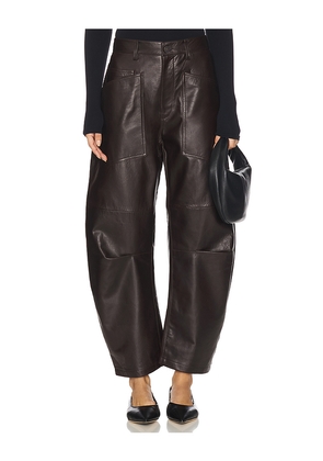 NILI LOTAN Shon Leather Pant in Brown. Size 2. Also in 4, 6, 8.