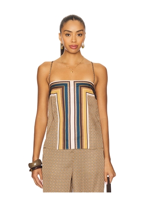 MISA Los Angeles Elva Top in Brown. Size S. Also in M, XL, XS.