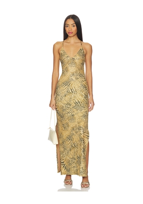 Luli Fama Cross Back Long Dress in Multi. Size M. Also in S, XS.