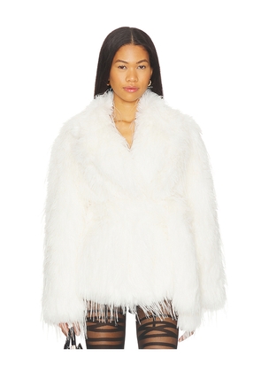 LAMARQUE Isla Faux Fur Coat in Ivory. Size M. Also in S, XS.