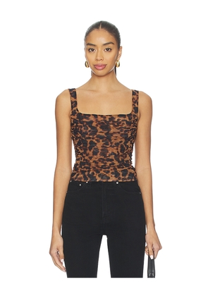 L'AGENCE Rasha Shirred Tank in Multi. Size M. Also in S, XL.