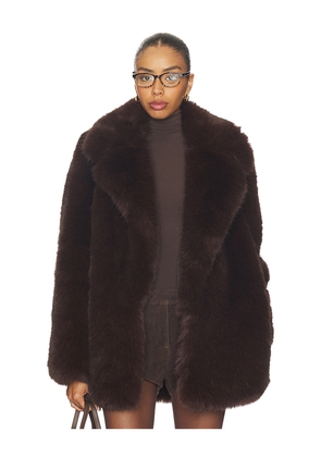 L'Academie by Marianna Gamine Faux Fur Jacket in Brown. Size L. Also in S.