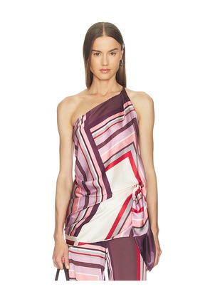 MISA Los Angeles Freya Top in Pink,Brown. Size L. Also in M, S, XS.