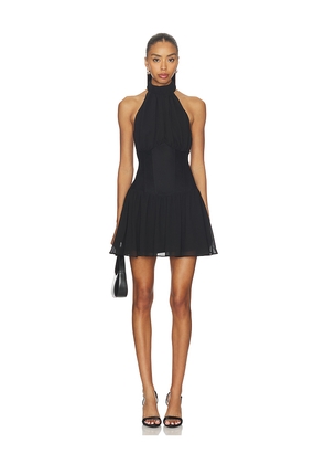 MORE TO COME Martina Mini Dress in Black. Size L. Also in M, XS, XXS.