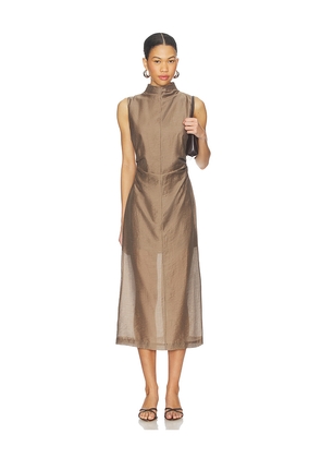 L'Academie by Marianna Harmi Midi Dress in Brown. Size L. Also in M, S, XL, XS, XXS.