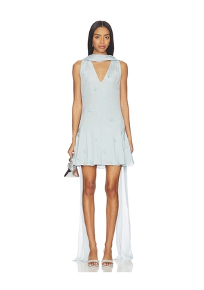 L'Academie by Marianna Brynn Embellished Mini Dress in Baby Blue. Size L. Also in M, S, XS, XXS.