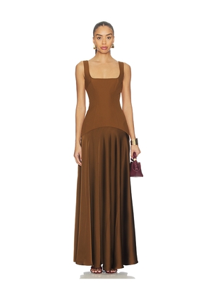L'Academie by Marianna Sidney Gown in Chocolate. Size L. Also in M, S, XL, XS, XXS.