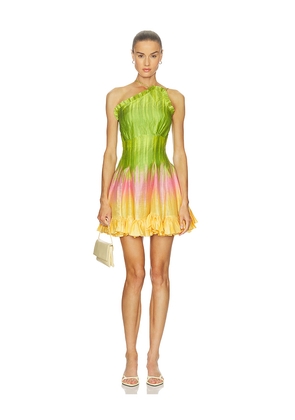 LA FUORI Sunset Glow Dress in Green,Pink. Size S. Also in XS.