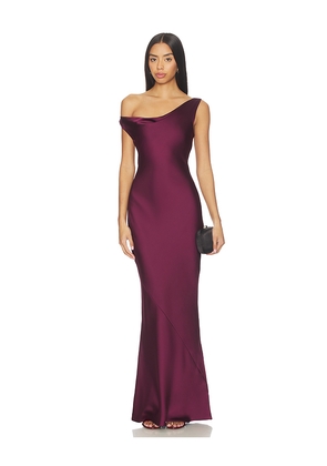 Norma Kamali Drop Shoulder Maria Gown in Wine. Size L. Also in M, S, XS, XXS.