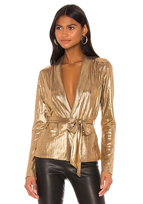 superdown Desiray Tie Blazer in Metallic Gold. Size M. Also in S, XS, XXS.