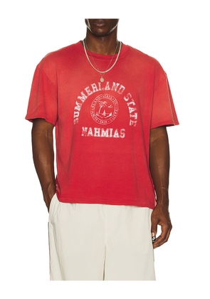Nahmias Summerland State Boxy Tee in Red. Size L. Also in M, XXL/2X.