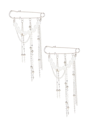 Lovers and Friends Perla Brooch in Metallic Silver.