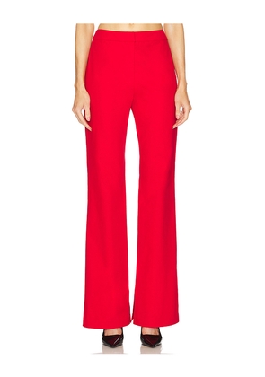 SELMACILEK High Rise Slit-detailed Canvas Pant in Red. Size S. Also in M.