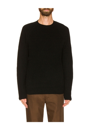 Schott Ribbed Wool Crewneck Sweater in Black. Size M. Also in S.