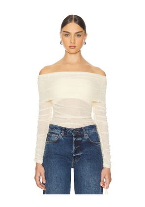 SOVERE Rise Mesh Top in Cream. Size S. Also in XS.