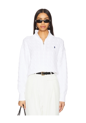 Polo Ralph Lauren Cable-knit Cotton Quarter-zip Sweater in White. Size L. Also in XL.