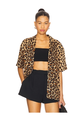 SIMONMILLER Bia Linen Camp Shirt in Tan. Size S. Also in XS.