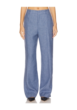 Polo Ralph Lauren Linen Cotton Twill Wide Leg Pant in Blue. Size 2. Also in 4, 6.