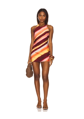 SEVEN WONDERS Odyssey Mini Dress in Blush,Burgundy. Size L. Also in M, XS.