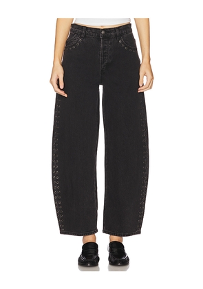 ROLLA'S Gigi Barrel Jeans in Black. Size 28. Also in 32.