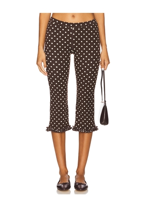 RAT BOI Ruffle Capri Pants in Brown. Size M. Also in S, XS.