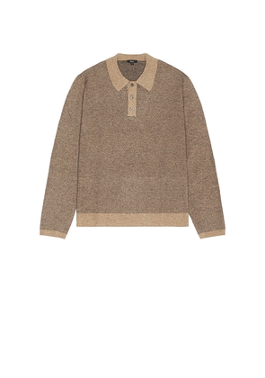 Rails Anders Long Sleeve Polo in Brown. Size L. Also in M.