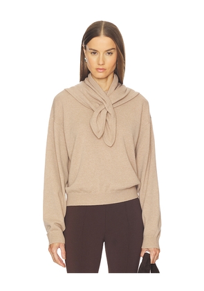 SRG Lue Detachable Kerchief Sweater in Taupe. Size M. Also in L, S, XL, XS, XXS.