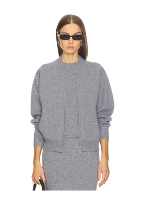 SRG Velma Knit Bomber Jacket in Grey. Size M. Also in L, S, XS.