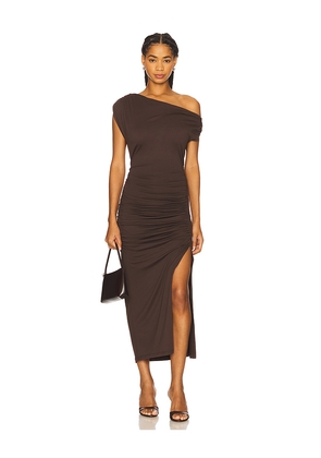 Susana Monaco One Arm Midi Dress in Chocolate. Size M. Also in S, XS.