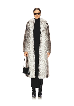 Unreal Fur Kathmandu Faux Fur Coat in Grey. Size M. Also in L, XS.