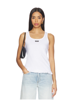 ROTATE Ruffle Hem Tank Top in White. Size L. Also in S, XL, XS.