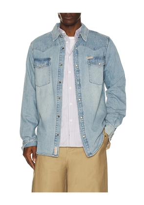 Sendero Provisions Co. The Wyatt Pearl Snap Shirt in Blue. Size L. Also in M, S.