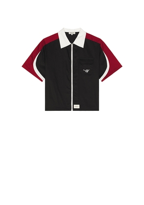 Wish Me Luck Work Zip Up Top in Black. Size M. Also in S.