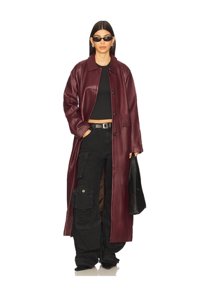 ZUT Palermo Leather Coat in Burgundy. Size S. Also in XS.