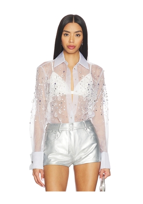 retrofete Eugenia Blouse in Baby Blue. Size L. Also in M, S, XL, XS.