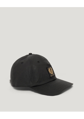Belstaff Phoenix Patch Cap Unisex's Waxed Cotton Black Size One Size