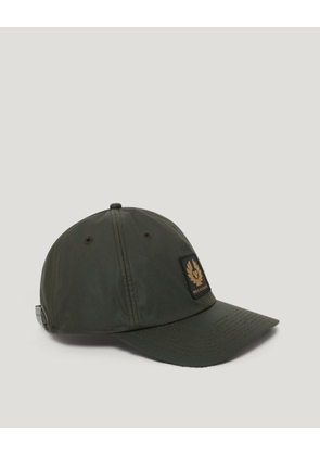 Belstaff Phoenix Patch Cap Unisex's Waxed Cotton Faded Olive Size One Size
