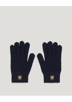 Belstaff Watch Gloves Unisex's Wool Cashmere Blend Dark Ink Size One Size