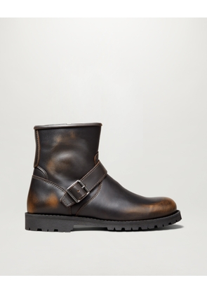 Belstaff Trialmaster Motorcycle Boots Men's Brushed Leather Brown Size UK 6.5