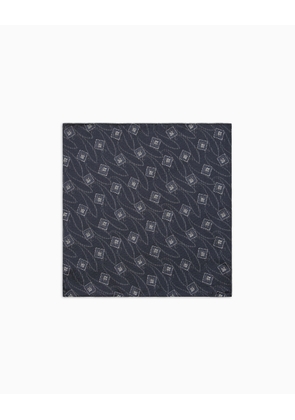 Geometric silk jacquard pocket square