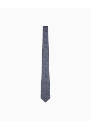 ASV silk tie with chevron print