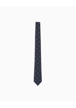 Printed silk tie