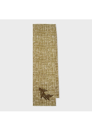 Paul Smith Khaki Cotton 'Fish' Check Scarf Green