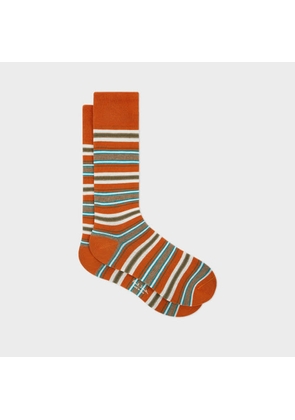 Paul Smith Orange Mixed Striped Socks