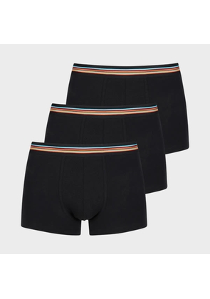 Paul Smith Black 'Signature Stripe' Waistband Boxer Briefs Three Pack