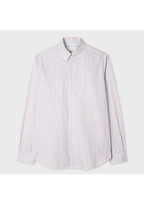 Paul Smith Classic-Fit Light Red Stripe Cotton Button-Down Shirt Pink
